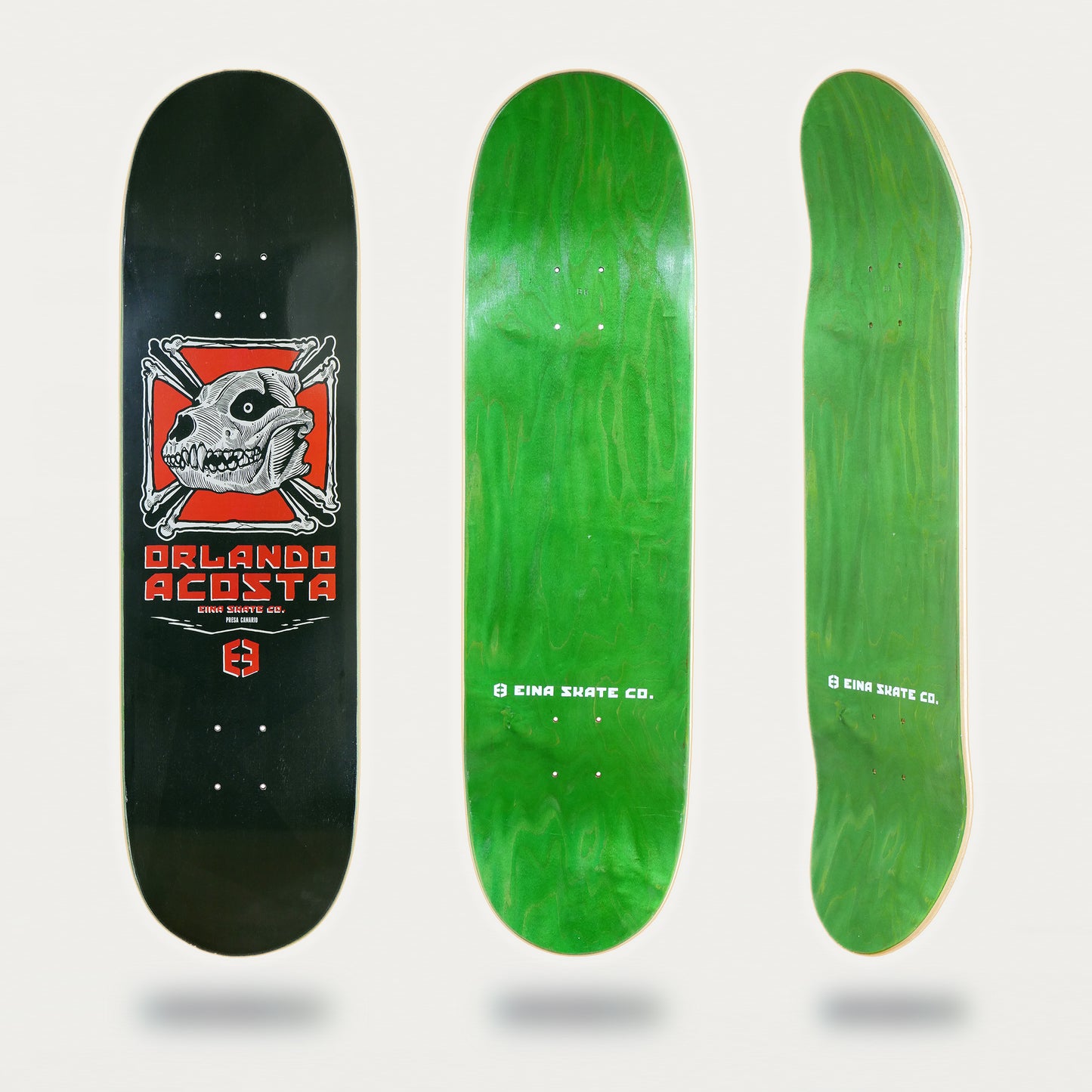 Tabla de Eina skateboard company Orlando Acosta "Presa Canario" 8,5 pulgadas