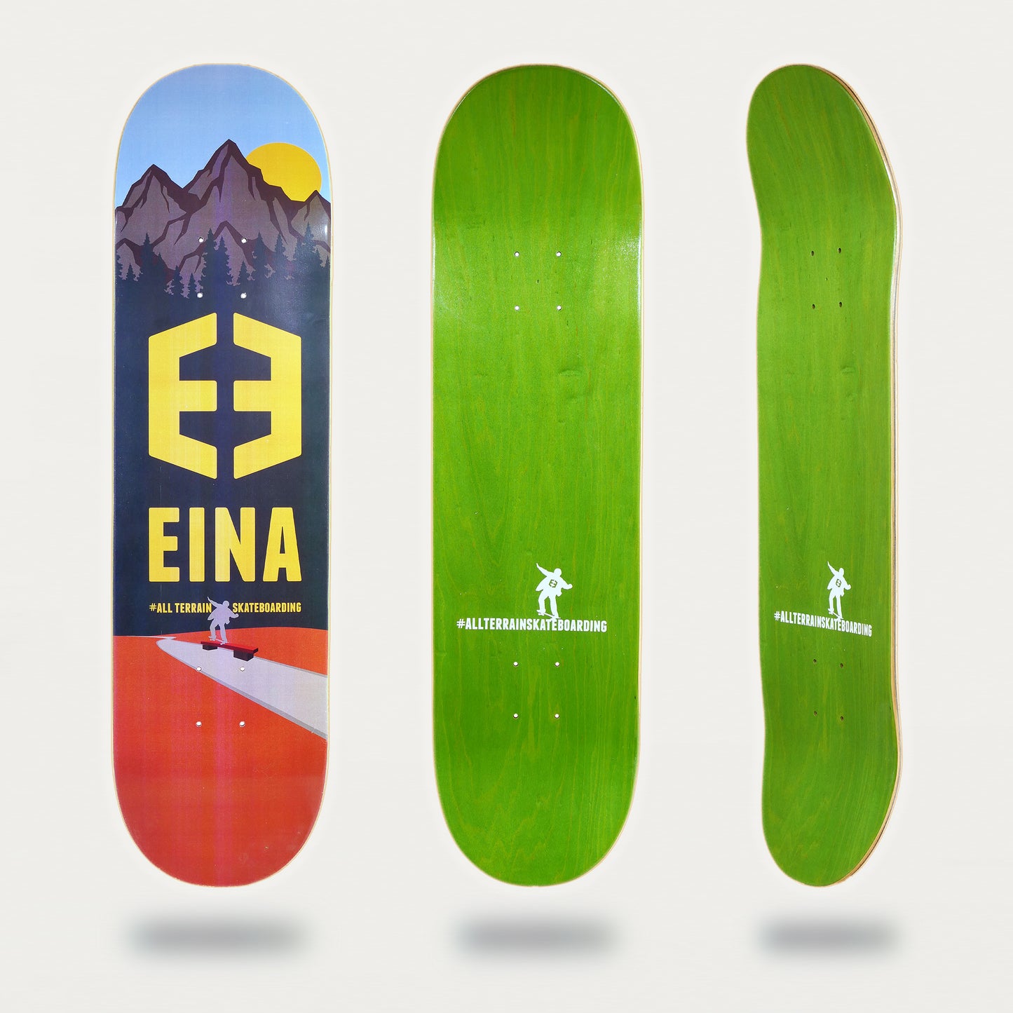 Tabla de Eina skateboard company "all terrain skateboarding" 8,25 pulgadas