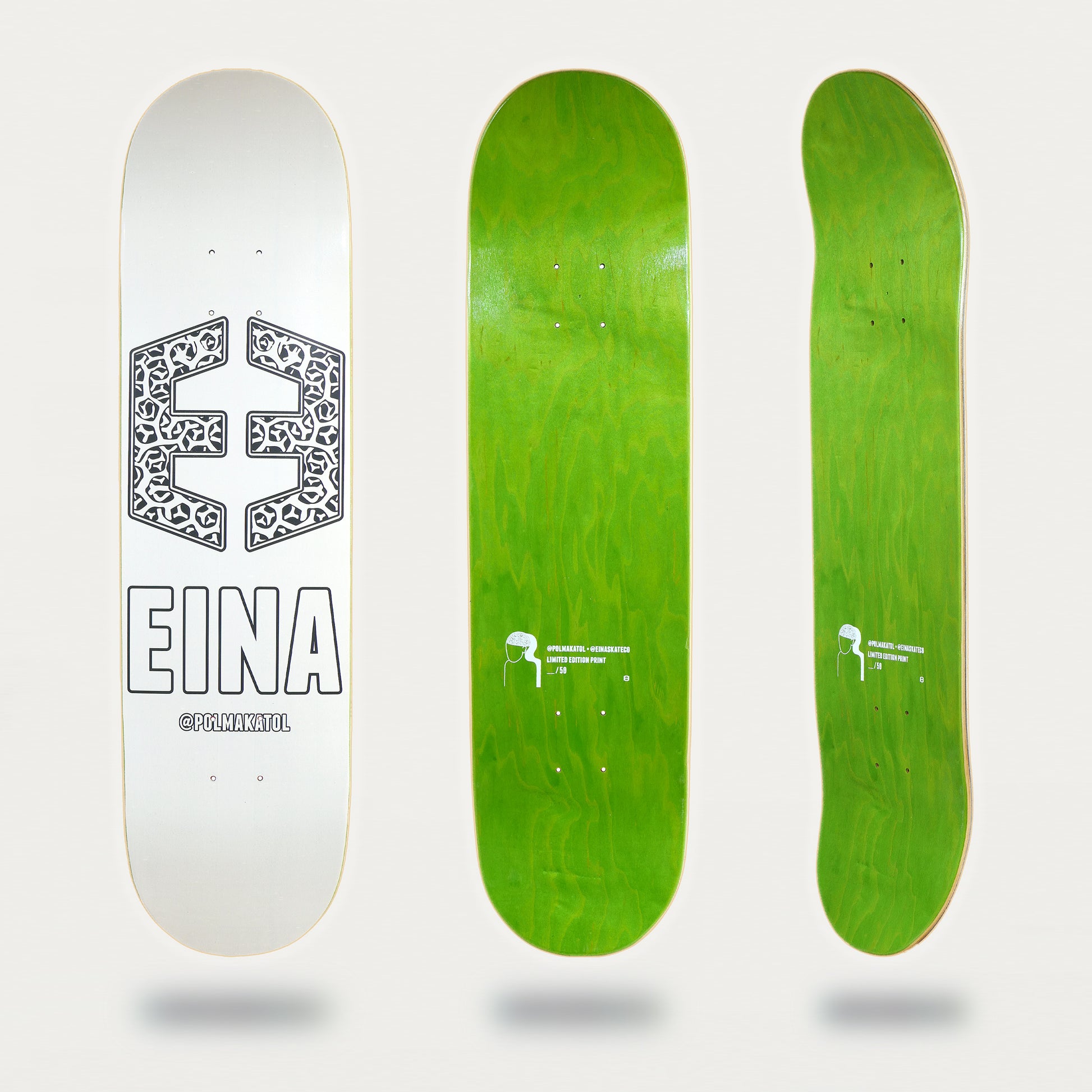 Tabla de Eina skateboard company Pol Amadó "makatol e-logo" 8 pulgadas