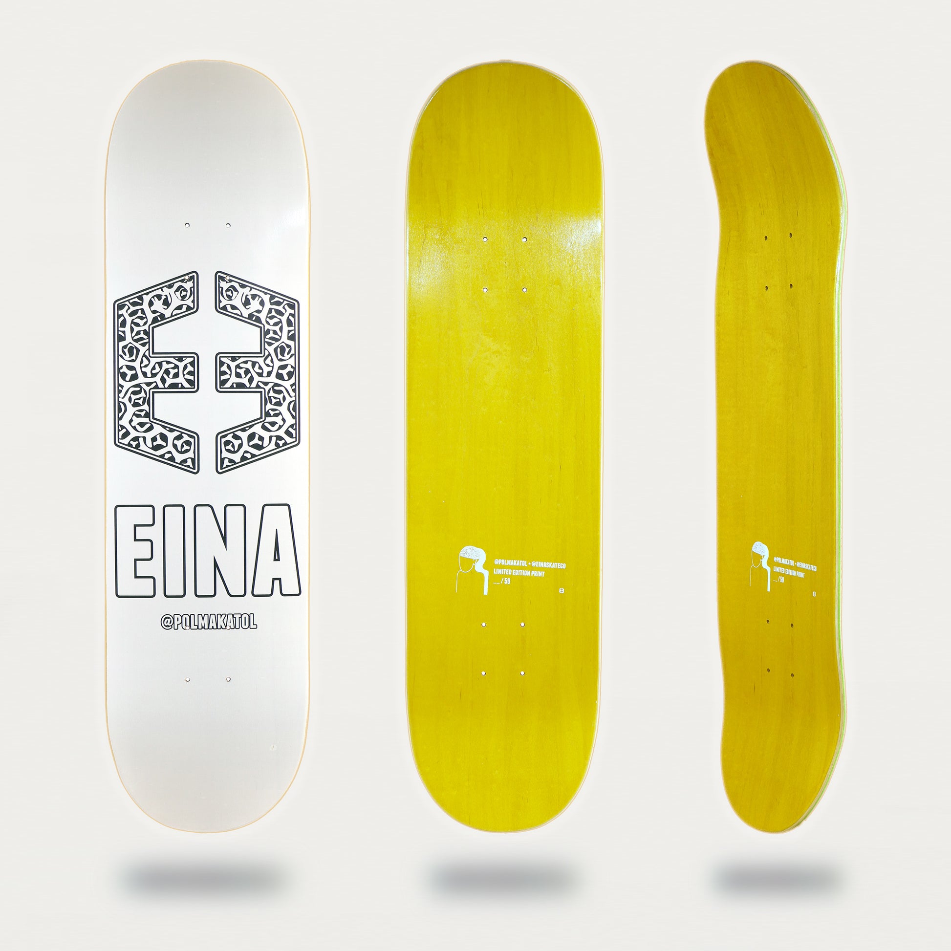 Tabla de Eina skateboard company Pol Amadó "makatol e-logo" 8,25 pulgadas